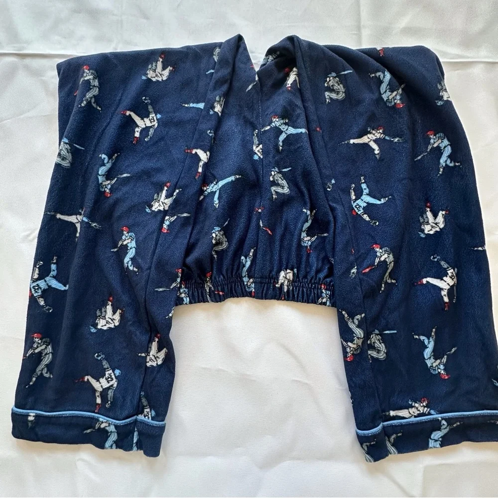Carters pull on fleece‎ baseball theme blue pajama pants boys 10